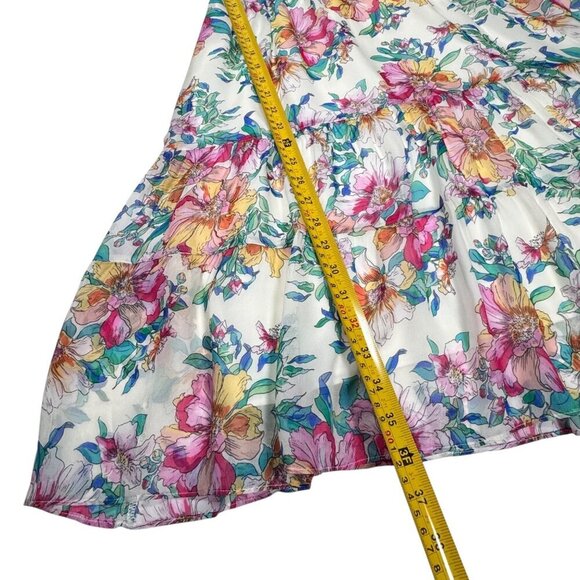 NWT Hale Bob Tiered Babydoll Dress Sz.S Floral Chiffon Flatter Sleeve Romantic - Picture 9 of 15